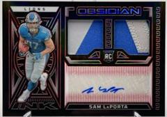 Sam LaPorta [Red Electric Etch] #27 Football Cards 2023 Panini Obsidian Rookie Jersey Ink Prices