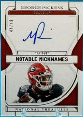 George Pickens Football Cards 2022 Panini National Treasures Collegiate Notable Nicknames Autographs Prices