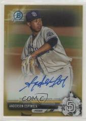 Anderson Espinoza [Chrome Gold Refractor] Baseball Cards 2017 Bowman Prospect Autographs Prices