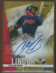 Francisco Lindor [Gold Refractor] #FA-FL Baseball Cards 2017 Topps Finest Autographs Prices