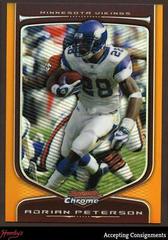 Adrian Peterson [Orange Refractor] Football Cards 2009 Bowman Chrome Prices