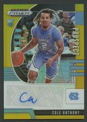 Cole Anthony [Gold Prizm] Basketball Cards 2020 Panini Prizm Draft Picks Autographs Prices