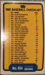 Checklist 359-403 #654 Baseball Cards 1982 Fleer Prices