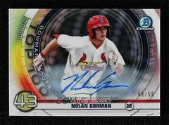 Nolan Gorman [Autograph] Baseball Cards 2020 Bowman Chrome Scouts' Top 100 Prices