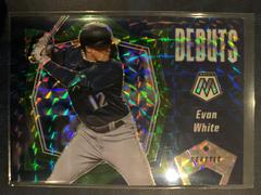 Evan White [Green Mosaic] #PD19 Baseball Cards 2021 Panini Mosaic Debuts Prices