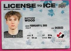 Matthew Wood Hockey Cards 2023 Upper Deck Team Canada Juniors License to Ice Prices