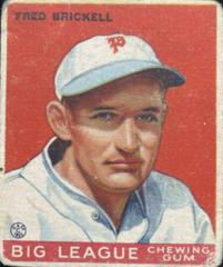 Fred Brickell #38 Baseball Cards 1933 Goudey Prices
