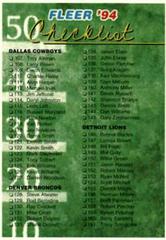 Checklist: 107-214 Football Cards 1994 Fleer Prices