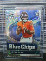 Justin Fields [No Huddle Silver] #4 Football Cards 2021 Panini Mosaic Blue Chips Prices