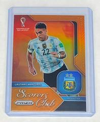 Lautaro Martinez [Orange] Soccer Cards 2022 Panini Prizm World Cup Scorers Club Prices