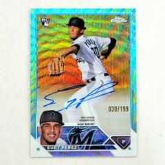 Eury Perez [Aqua Wave] Baseball Cards 2023 Topps Chrome Update Rookie Autographs Prices