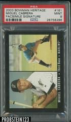 Miguel Cabrera [Facsimile Signature] Baseball Cards 2003 Bowman Heritage Prices