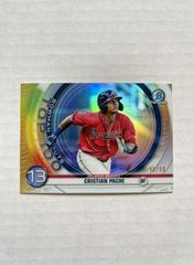 Cristian Pache [Gold Refractor] #BTP13 Baseball Cards 2020 Bowman Chrome Scouts' Top 100 Prices