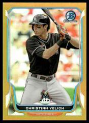 Christian Yelich [Gold Refractor] #117 Baseball Cards 2014 Bowman Chrome Prices