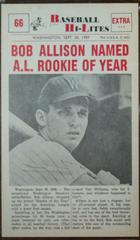 Bob Allison Named #66 Baseball Cards 1960 NU Card Baseball Hi Lites Prices