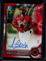Allan Cerda [Red Lava Refractor] Baseball Cards 2022 Bowman Chrome Prospect Autographs Prices