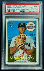 Sandy Alcantara [Red Ink] #SA Baseball Cards 2018 Topps Heritage Real One Autographs Prices
