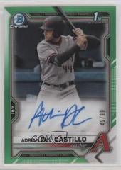 Adrian Del Castillo [Green Refractor] #CDA-AD Baseball Cards 2021 Bowman Draft Pick Chrome Autographs Prices