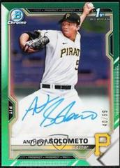 Anthony Solometo [Green Refractor] #CDA-AS Baseball Cards 2021 Bowman Draft Pick Chrome Autographs Prices