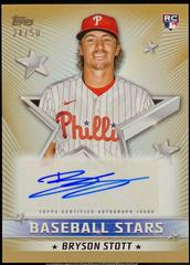 Bryson Stott [Gold] Baseball Cards 2022 Topps Update Stars Autographs Prices