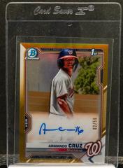 Armando Cruz [Gold Refractor] #CPA-AC Baseball Cards 2021 Bowman Chrome Prospect Autographs Prices