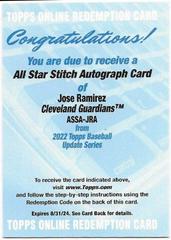 Jose Ramirez #ASSA-JRA Baseball Cards 2022 Topps Update All Star Stitches Autographs Prices