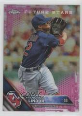 Francisco Lindor [Fielding Pink Refractor] Baseball Cards 2016 Topps Chrome Prices