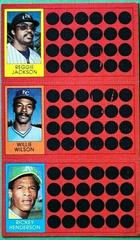 Reggie Jackson, Rickey Henderson, Willie Wilson Baseball Cards 1981 Topps Scratch Offs Prices