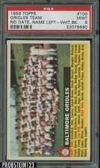 Orioles Team [No Date, Name Left White Back] #100 Baseball Cards 1956 Topps Prices