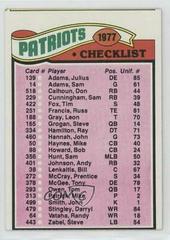 Patriots Checklist Football Cards 1977 Topps Prices