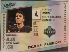 Josh Allen #PP-JA Football Cards 2018 Panini Prestige NFL Passport Prices