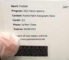 Ja'Marr Chase [Patch Autograph Wave] #211 Football Cards 2021 Panini Spectra Prices
