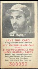 Sal Maglie Baseball Cards 1954 NY Journal American Prices