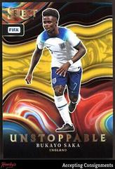 Bukayo Saka [Gold] Soccer Cards 2022 Panini Select FIFA Unstoppable Prices