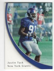 Justin Tuck [Rookie Gold 100] #142 Football Cards 2005 SP Authentic Prices