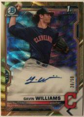 Gavin Williams [Gold Refractor] #CDA-GW Baseball Cards 2021 Bowman Draft Pick Chrome Autographs Prices