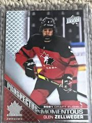 Olen Zellweger #PM-5 Hockey Cards 2022 Upper Deck Team Canada Juniors Prospectus Momentous Prices