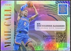 Shai Gilgeous Alexander Basketball Cards 2021 Panini Illusions Mail Call Prices