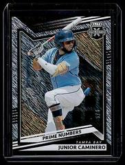 Junior Caminero [Prime Numbers C] #164 Baseball Cards 2022 Panini Elite Extra Edition Prices