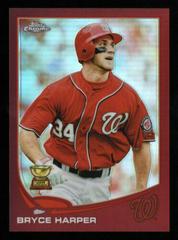 Bryce Harper [Watching Ball Red Refractor] #220 Baseball Cards 2013 Topps Chrome Prices