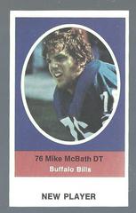 Mike McBath Football Cards 1972 Sunoco Stamps Update Prices