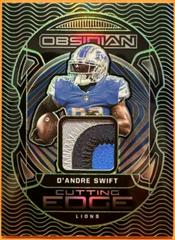D'Andre Swift [Green] Football Cards 2022 Panini Obsidian Cutting Edge Prices