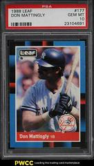 Don Mattingly #177 Baseball Cards 1988 Leaf Prices