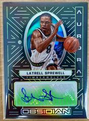 Latrell Sprewell [Green] Basketball Cards 2021 Panini Obsidian Aurora Autographs Prices