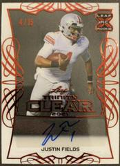 Justin Fields [Red] #CA-JF1 Football Cards 2021 Leaf Trinity Clear Autograph Prices