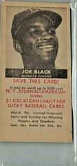 Joe Black Baseball Cards 1954 NY Journal American Prices