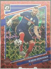 Karim Benzema [Optic Red Velocity] Soccer Cards 2021 Panini Donruss Road to Qatar Prices