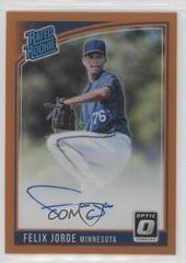 Felix Jorge [Orange] Baseball Cards 2018 Panini Donruss Optic Rated Rookie Signatures Prices