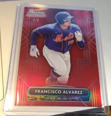 Francisco Alvarez [Red] #BSP-95 Baseball Cards 2022 Bowman Sterling Prices