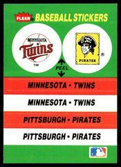 Minnesota Twins - Pittsburgh Pirates Baseball Cards 1988 Fleer Team Stickers Prices